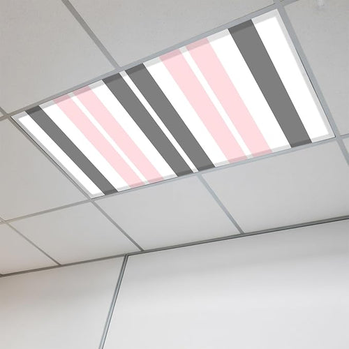 1 Pack Pink and Fluorescent Light Covers Grey Striped Rectangular Geometric 4 x by Unknown