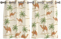 2 Panel Kitchen Cafe Curtains, Date Coconut Tree Sunlight Filtering Nature Air by Hokiten