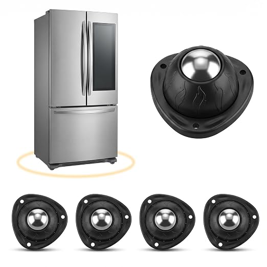 4 Pack Black Stainless Steel Self Adhesive Caster Wheels | 60 Lbs Load Capacity by Unknown
