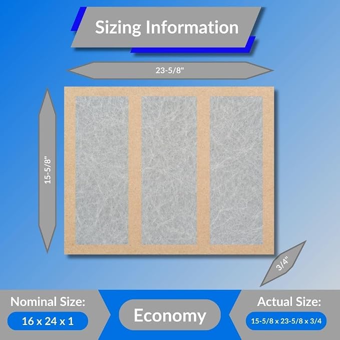 16x24x1 Fiberglass Air Filters, AC & Furnace, Glasfloss | Double-strut design - Image 2