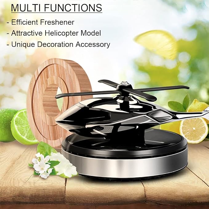 Car Air Freshener, Helicopter Solar Energy Rotating Aromatherapy Aviation Al - Image 5