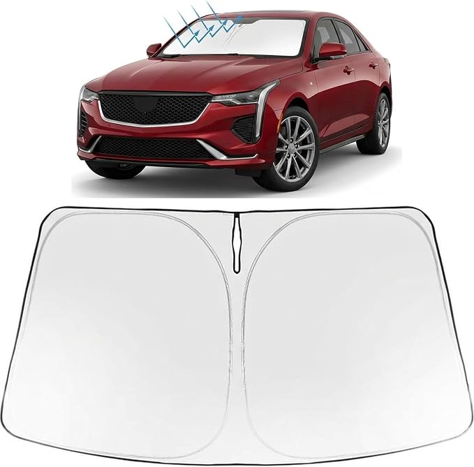 Proadsy Windshield Sun Shade for Cadillac CT4 2020-2026 Foldable Front Sunshade by Proadsy