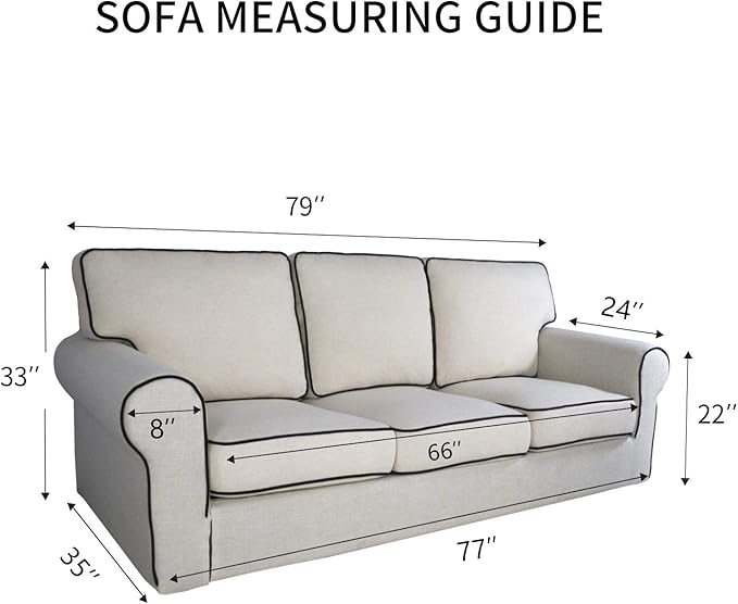 PureFit Reversible Quilted Sofa Cover, Water Resistant Slipcover Furniture Protector, Washable Couch Cover with Non Slip and Elastic Straps for Kids, Pets (Sofa, Black/Black)