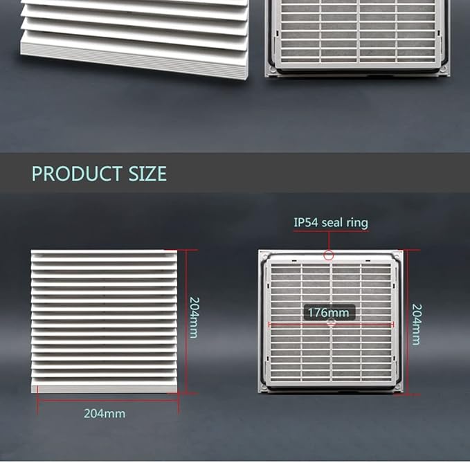 204 * 204mm Ventilation Air Filter Cabinet Fan Exhaust Outlet Grille Vent - Image 2