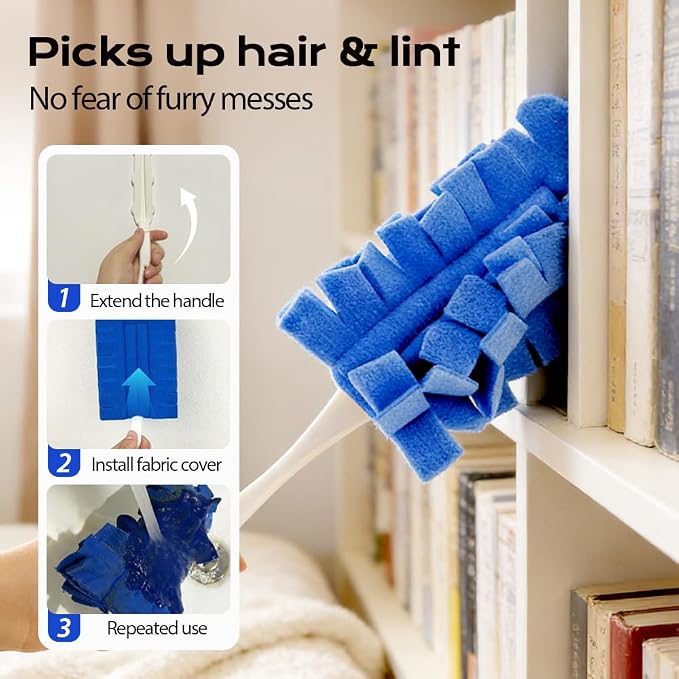 360° Electrostatic Duster Refills, 2026 New Washable & Reusable Microfiber Pads - Image 5