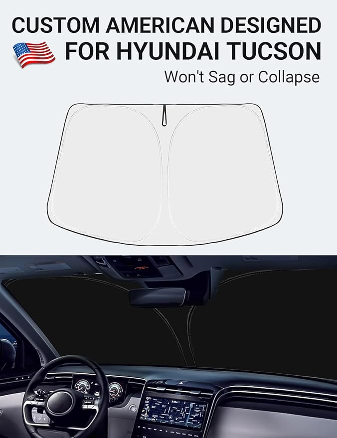 Proadsy 2026 Upgrade Windshield Sun Shade Custom Fit Hyundai Tucson 2016-2021 - Image 2