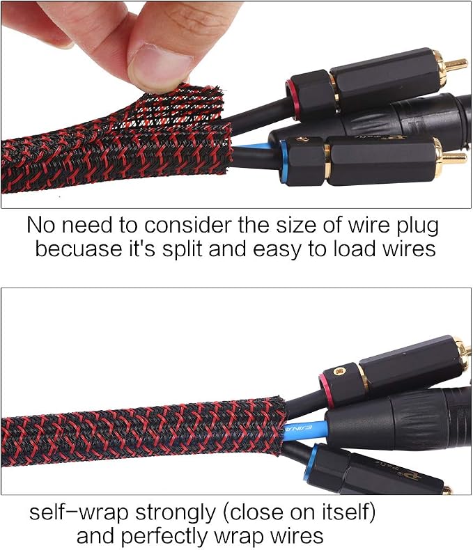 Alex Tech 25ft - 1/2 inch Cord Protector Wire Loom Tubing Cable Sleeve Split - Image 2