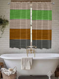 Farm Gray Green Brown Wood Grain Window Valance Curtains, Rustic Wooden Plank by IDOWMAT