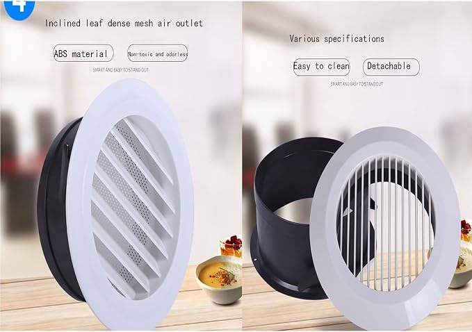 High-Efficiency Fresh Air System Accessories, 75mm Round Black and White ABS - Image 5