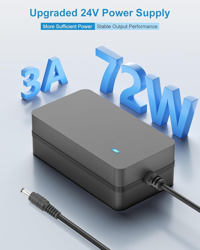 ALITOVE 24V Power Supply 3A 72W AC Adapter 6.2FT Power Cord 100-240V to DC 24 - Image 2