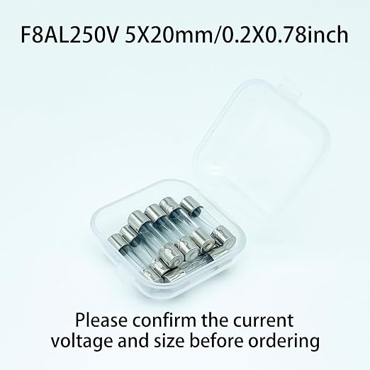 Fast-Blow Fuse F8AL250V 5x20mm Pack of 10 Glass Fuse 8A 8Amp 250V Glass Fuses - Image 3