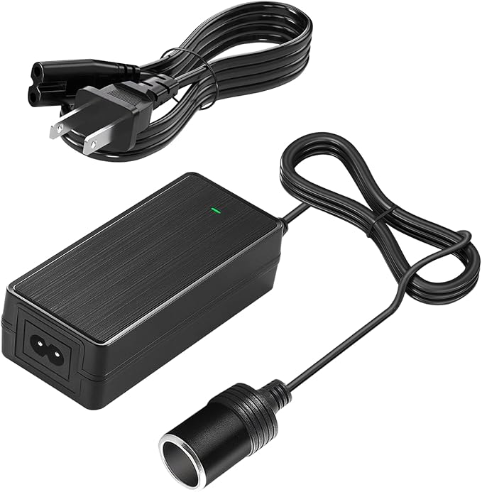 12V 5A 60W AC to DC Power Adapter, 100-240V to 12V Car Cigarette Lighter Socket by TONTON