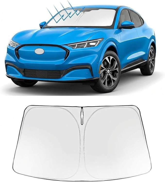Proadsy Windshield Sun Shade for Ford Mustang Mach-E 2021-2026 Foldable Front by Proadsy