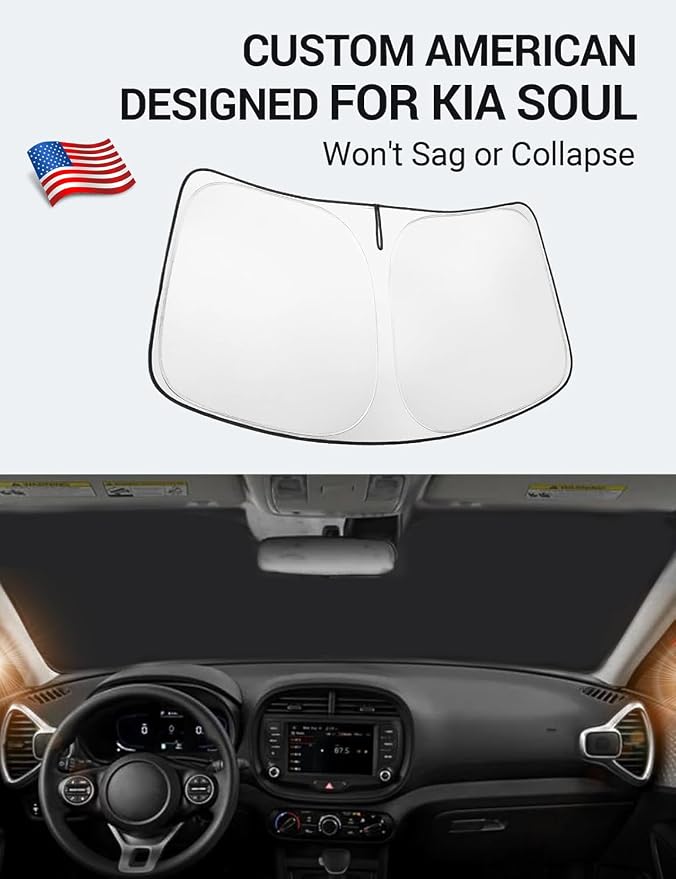Proadsy 2026 Upgrade Windshield Sun Shade Custom Fit Kia Soul 2020-2025 2026 - Image 2