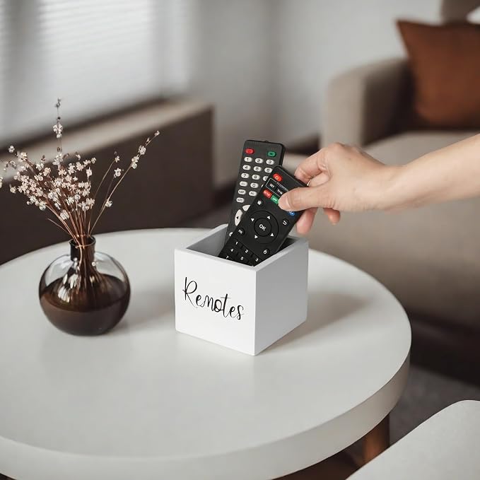 LBEMEY Wood Remote Control Holder, TV Remote Control Organizer - Image 2