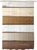 Sheer Curtains 63 Inch Length, Vintage Geometric Brown Semi Sheer Curtains by Unknown