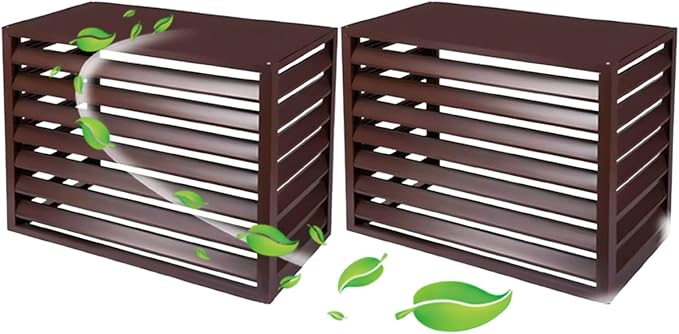 Aluminum Air Conditioner Fence Set of 2, Louvered Outdoor AC Unit Cover by Unknown
