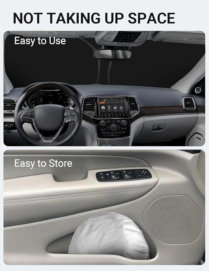 Proadsy Windshield Sun Shade for Jeep Grand Cherokee 2014-2025 2026 4-Layer - Image 9