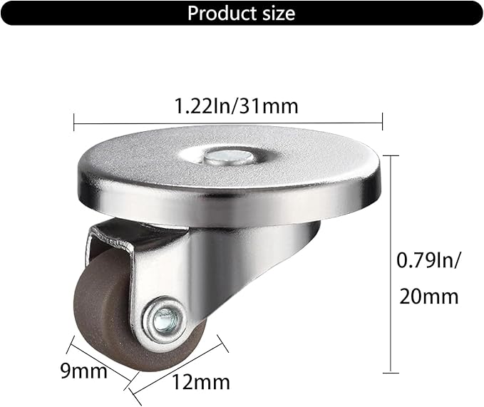 4Pieces Furniture Casters with Stick Adhesive Small Appliance Rollers Home - Image 5