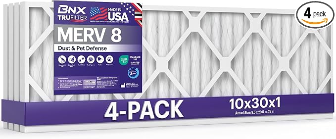 BNX TruFilter 10x30x1 Air Filter MERV 8 by BNX