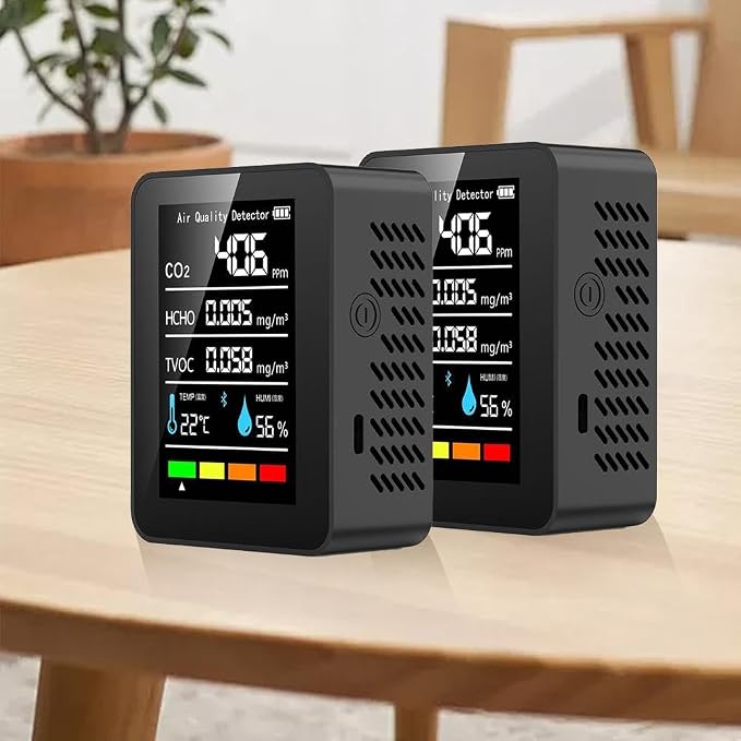 Air Quality Monitor, CO2 Monitor, 5in1 Indoor CO2 Detector Formaldehyde HCHO - Image 8