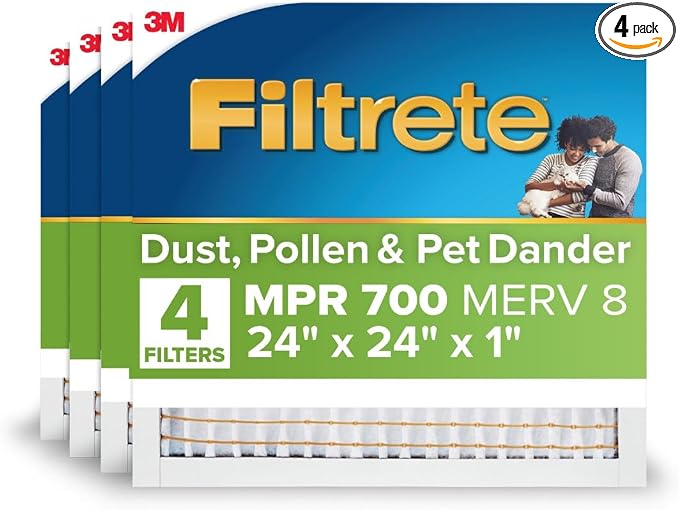 Filtrete 24x24x1 AC Furnace Air Filter, MPR 700, MERV 8, Tough on Pollen by Unknown
