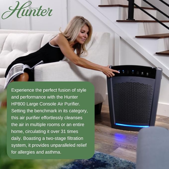 Hunter HP800 Air Purifiers for Home Large Room and Bedroom. True HEPA Air - Image 9