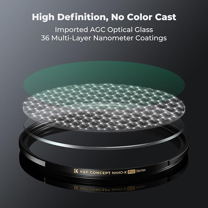 K&F CONCEPT 67mm Black Diffusion 1/8 Filter Mist Cinematic Effect Black - Image 6