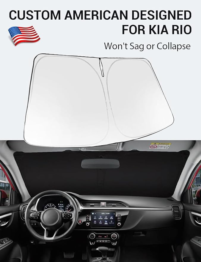Proadsy 2026 Upgrade Windshield Sun Shade Custom Fit 2018-2023 Kia Rio Foldable - Image 2
