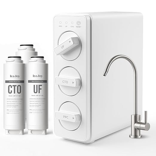 IceJoy TSU 0.01μm Ultra-Filtration Under Sink Water Filter System, 3-Stage Sink by IceJoy