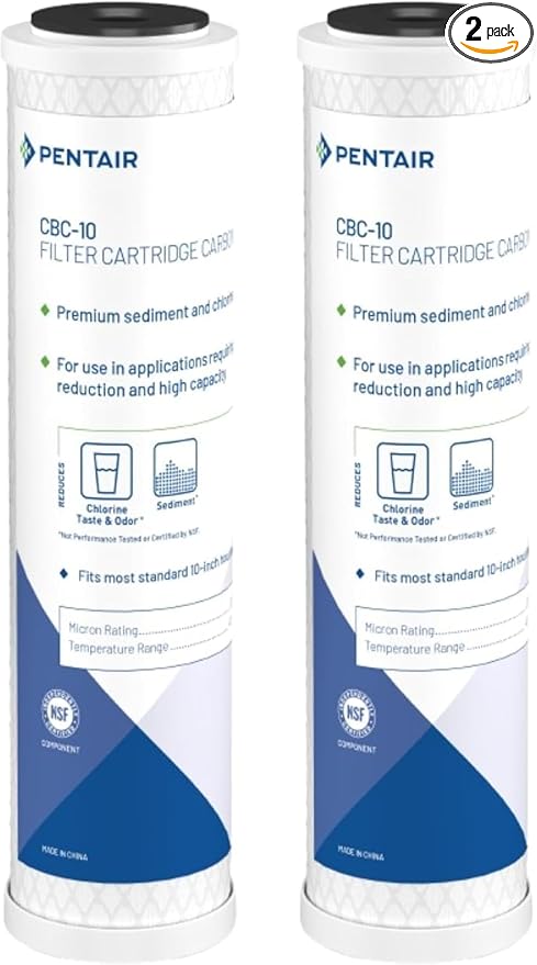 Pentair Pentek CBC-10 Carbon Block Water Filter, Bonded Powdered Activated by PENTAIRPENTEK
