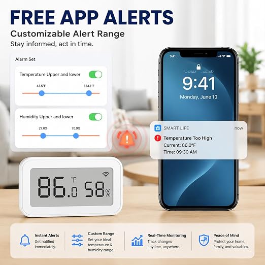 WiFi Temperature Humidity Sensor, Smart Thermometer Hygrometer - Image 2