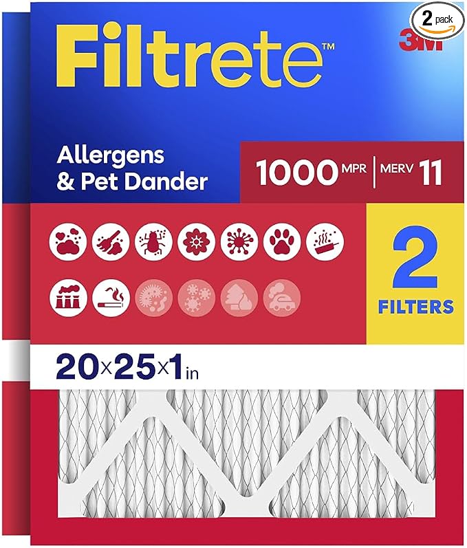 Filtrete 20x25x1 Air Filter, MERV 11, MPR 1000, Allergens & Pet Dander by Unknown