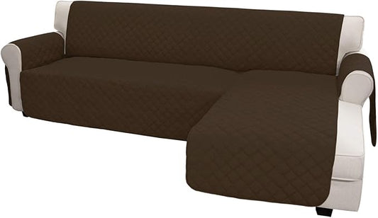 Easy-Going Sofa Slipcover L Shape Sofa Cover Sectional Couch Cover Furniture Protector Mat for Pets Dog Cat (X-Large, Coffee/Coffee)