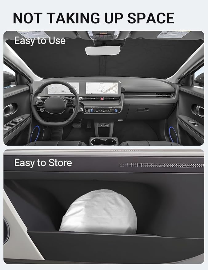 Proadsy 2026 Upgrade Windshield Sun Shade Custom Fit Hyundai Ioniq 5 2022-2025 - Image 8