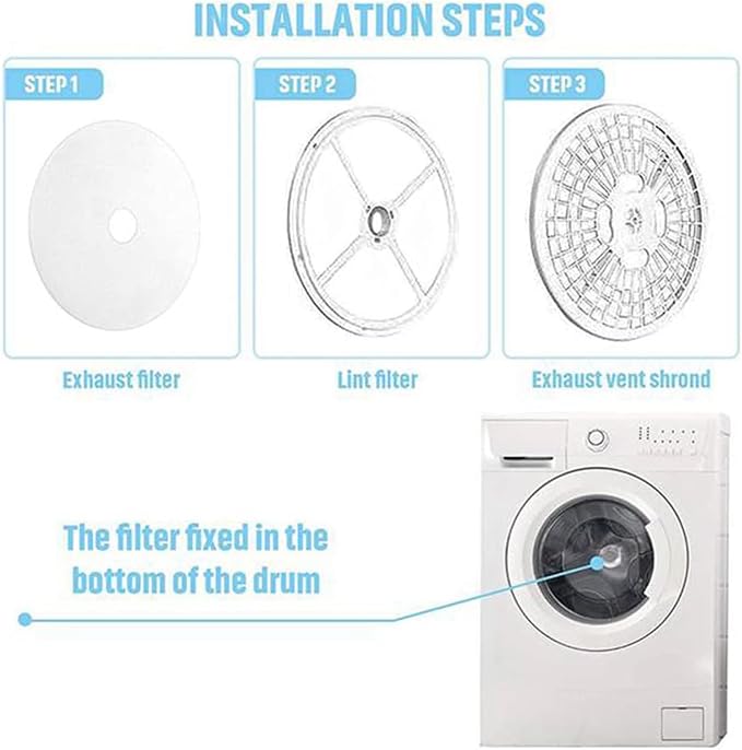 REDYY 20 Pieces Cloth Portable Dryer Exhaust Filters Set Universal Dryer Lint - Image 7