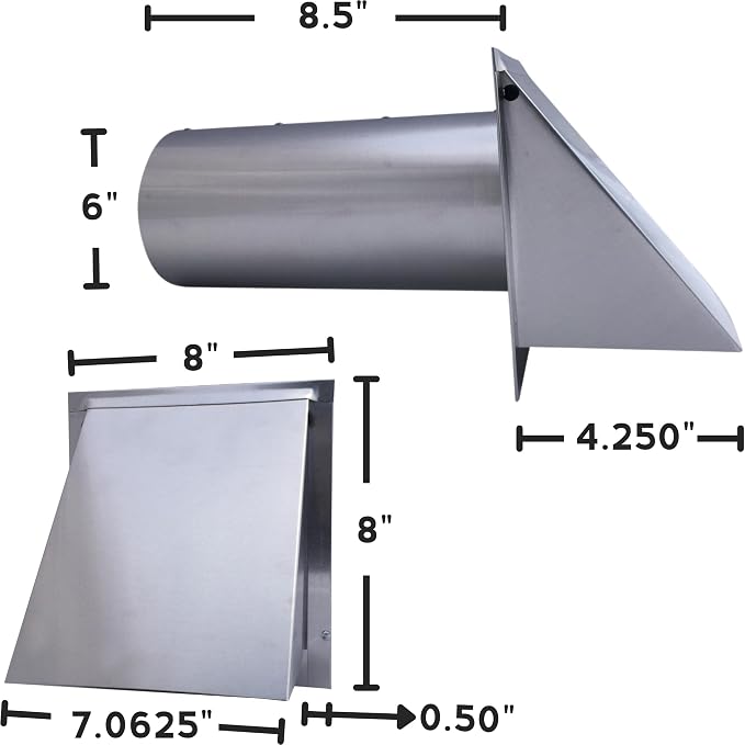 6 Inch Wall Vent Cap - Image 2