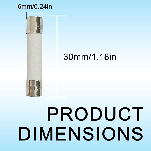 5-Pack 6x30mm 5A 250V Fuse for Small Appliances and Dryer Repair | Fast-Blow - Image 2