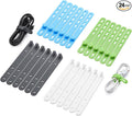 24 Pcs Silicone Cable Ties, Cord Organizer Ties, Cord Ties Reusable, Cord Wrap by Unknown