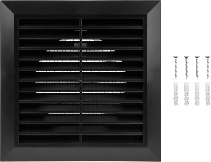 4 Inch Fit - Black Plastic Vent Cover - Exhaust Dryer Vent Cover - Built-in by HVACOV