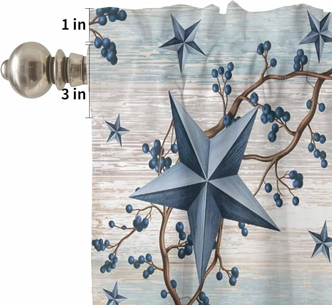 Kitchen Curtains Tiers and Valance Set of 3, Vintage Farmhouse Light Filtering - Image 5