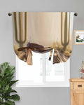 Tie Up Curtains for Windows, Cowboy Western Adjustable Balloon Nature Linen by Anzona