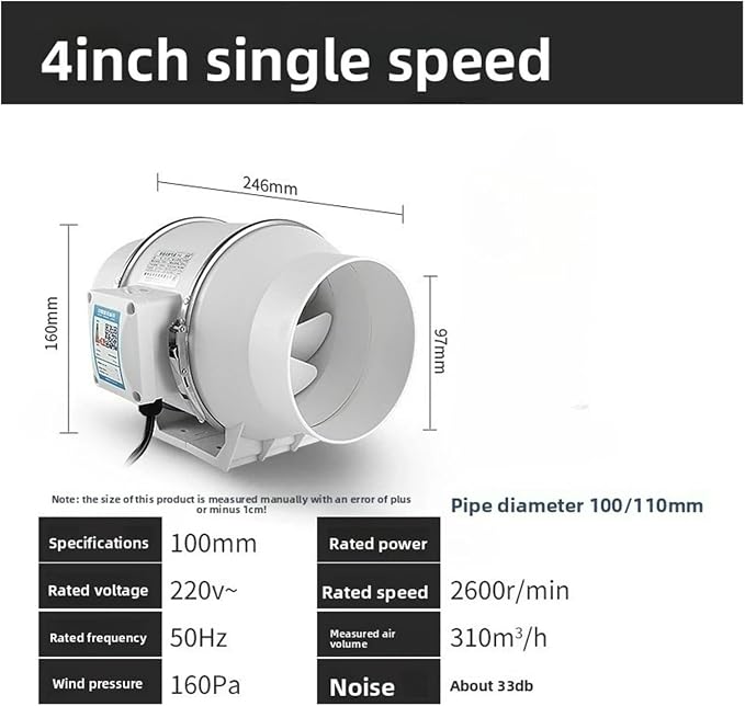 Exhaust Fan Mute Inline Duct Fan Bathroom Exhaust Fan Ventilation Equipment - Image 2