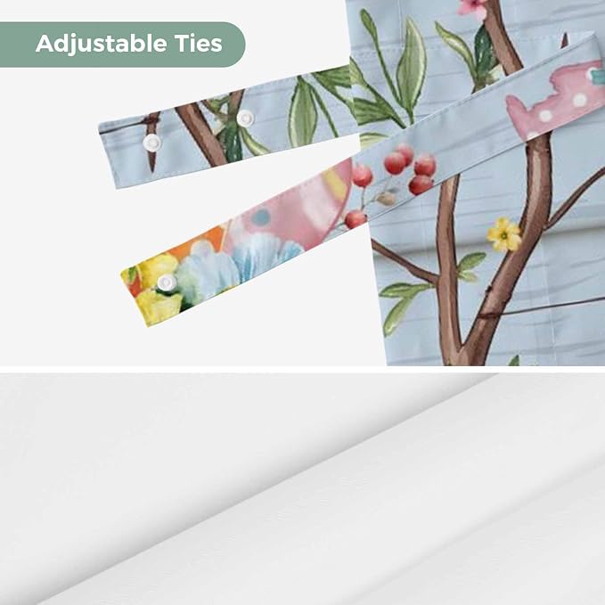 Easter Tie Up Valance Curtains for Windows, Kitchen Curtains Window Shades - Image 7