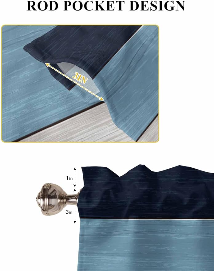 Vintage Country Woodcuts Window Valance Curtains, 2 Panel - Image 6