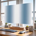 Modern Blue White Gradient Indoor TV Cover, Elastic TV Screen Protector by Unknown