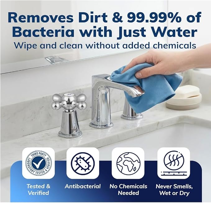 Reusable Antibacterial Cleaning Cloths – Removes 99.99% of Bacteria - Image 2
