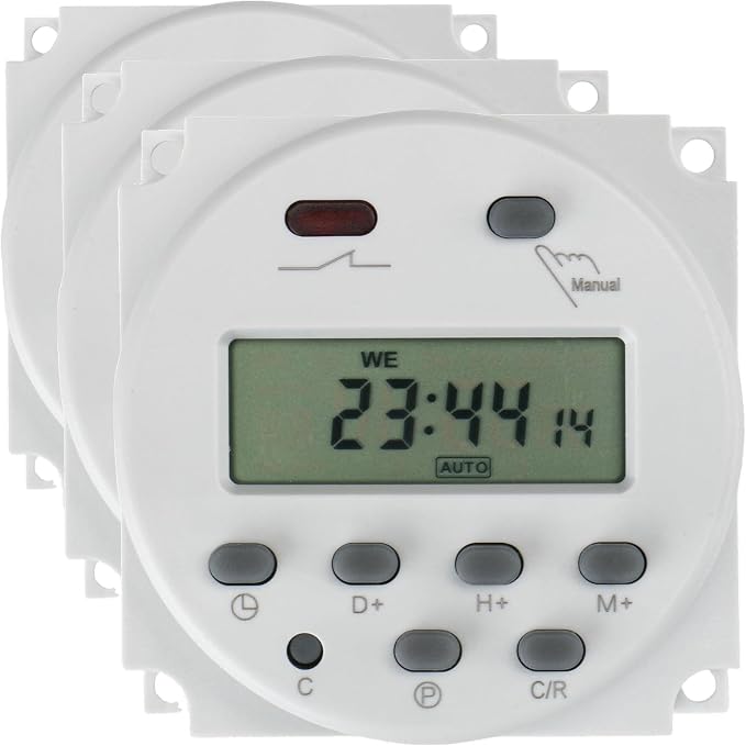 Baomain Time Switch Relay, Digital LCD Programmable Timer, 24V DC/AC Input by Baomain