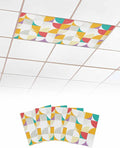 4 Pack Yellow Red Circular Fluorescent Light Covers by Unknown