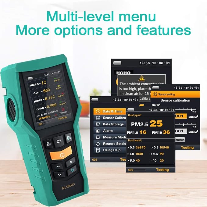 Smart 128s Air Quality Monitor Indoor CO2 PM2.5 TVOC Meter Formaldehyde HCHO - Image 7